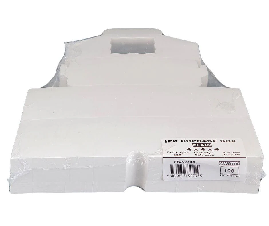 VSO - EB - Cup Cake Box with Window - White - 4x4x4" - Single - EB-5279A - Image 8