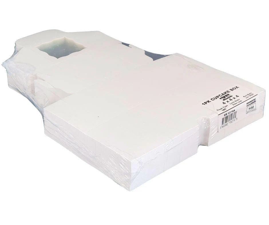 VSO - EB - Cup Cake Box with Window - White - 4x4x4" - Single - EB-5279A - Image 9
