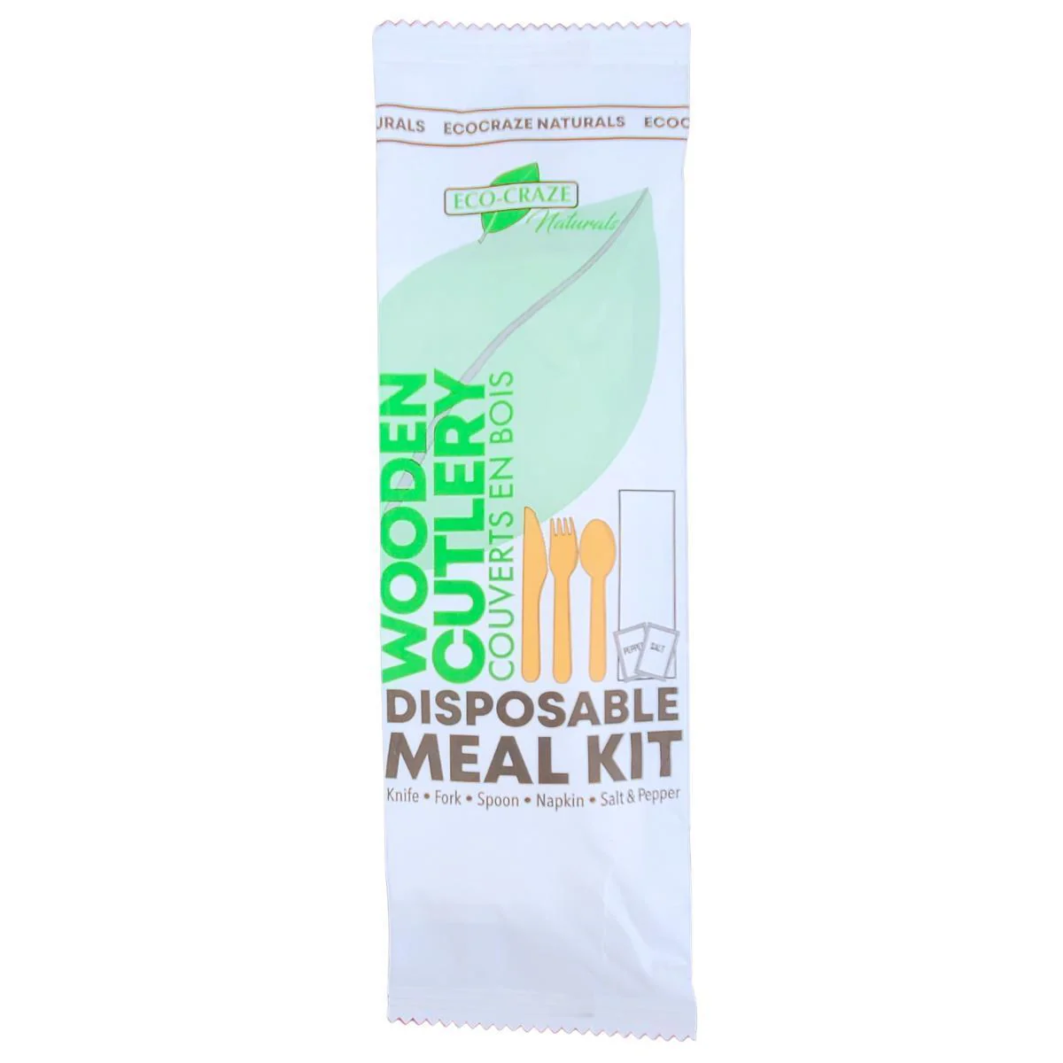 Eco-Craze - Wrapped 6pc Wooden Cutlery Kit (F/K/S/N/S/P) - Image 2