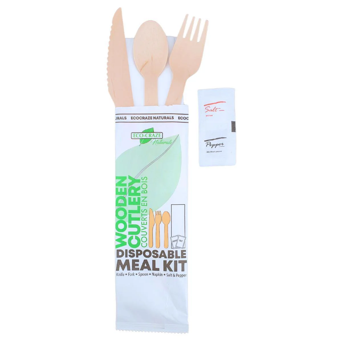 Eco-Craze - Wrapped 6pc Wooden Cutlery Kit (F/K/S/N/S/P) - Image 3