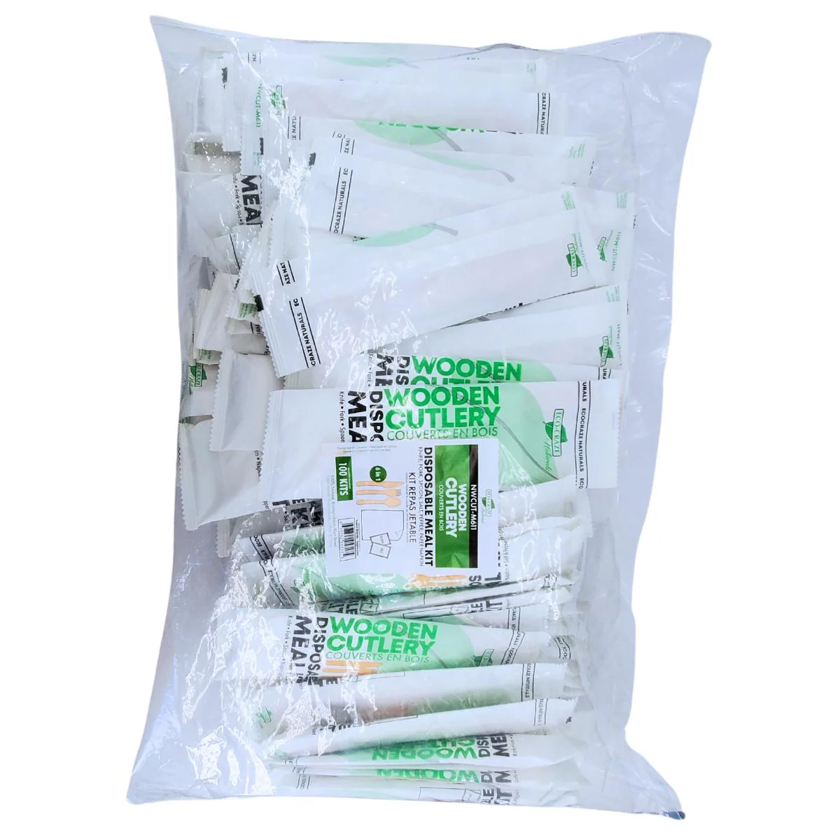 Eco-Craze - Wrapped 6pc Wooden Cutlery Kit (F/K/S/N/S/P) - Image 5