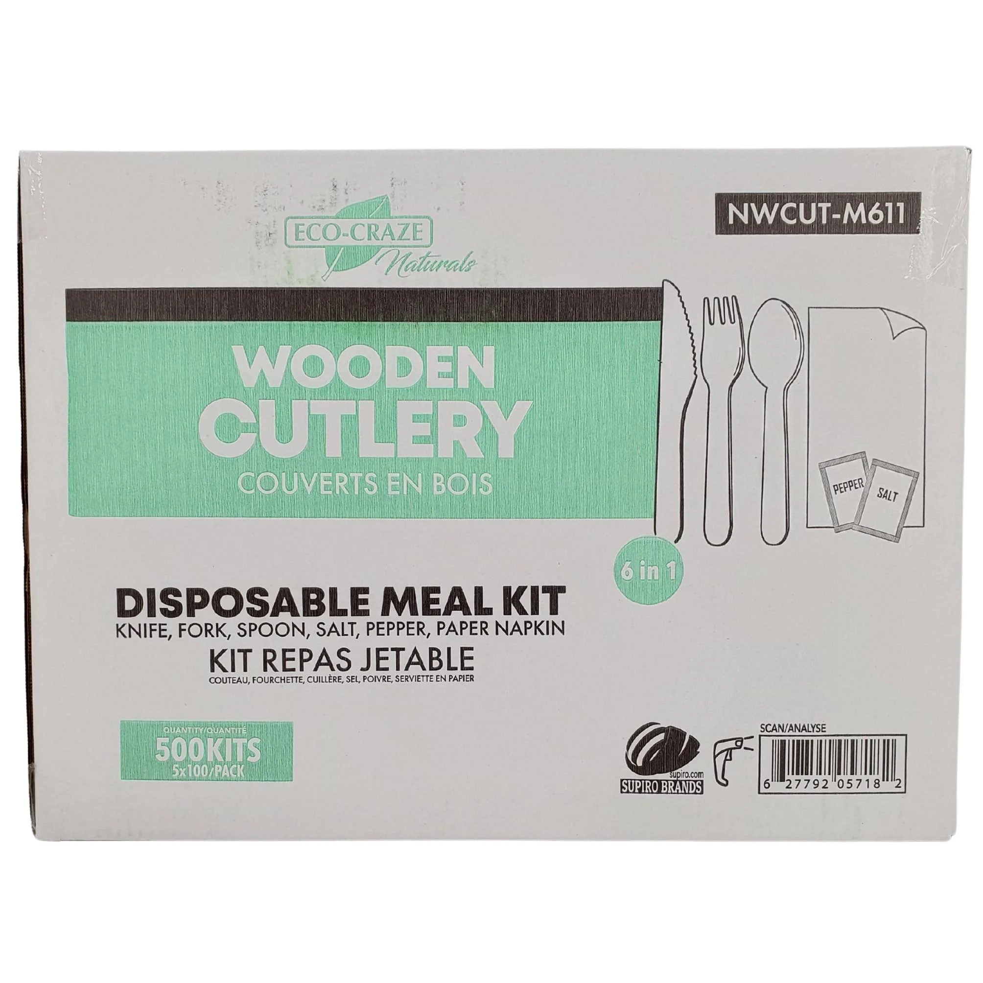 Eco-Craze - Wrapped 6pc Wooden Cutlery Kit (F/K/S/N/S/P) - Image 6