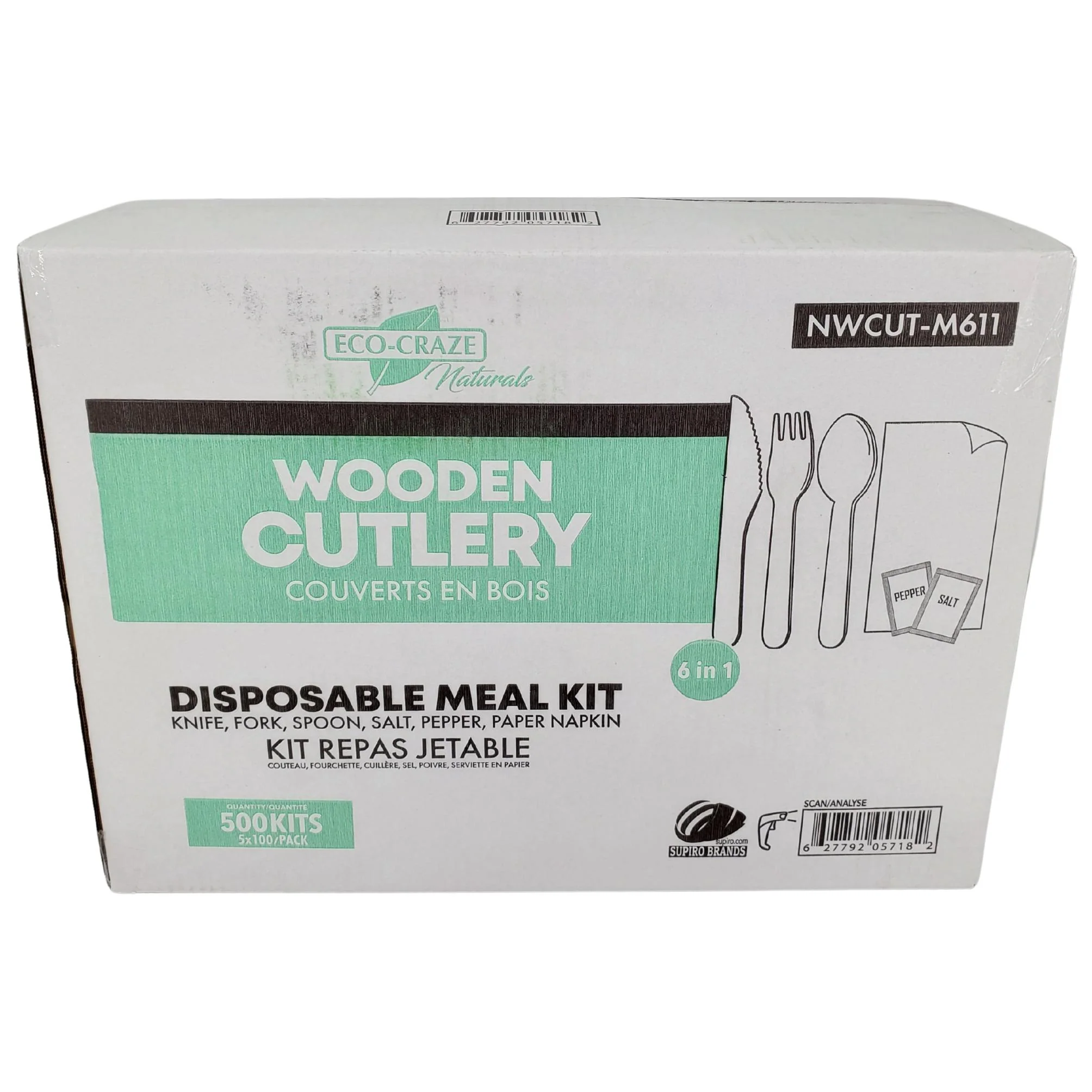 Eco-Craze - Wrapped 6pc Wooden Cutlery Kit (F/K/S/N/S/P) - Image 7