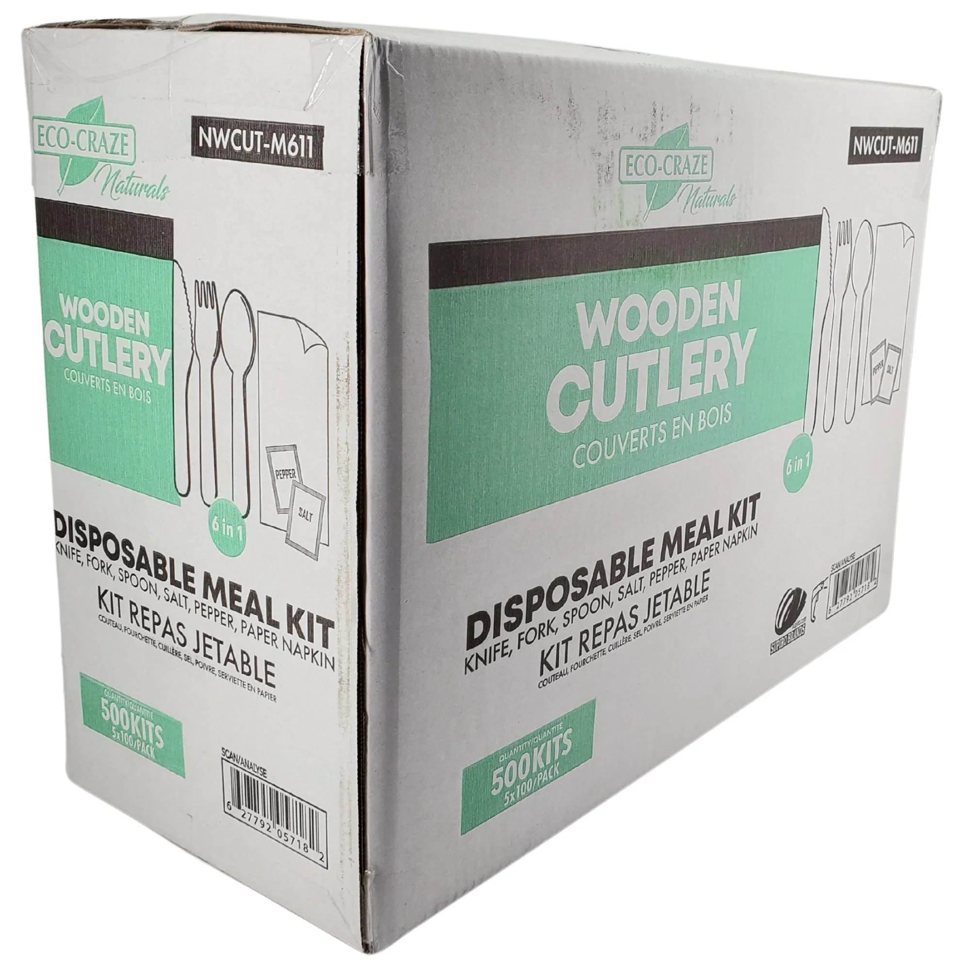 Eco-Craze - Wrapped 6pc Wooden Cutlery Kit (F/K/S/N/S/P) - Image 8