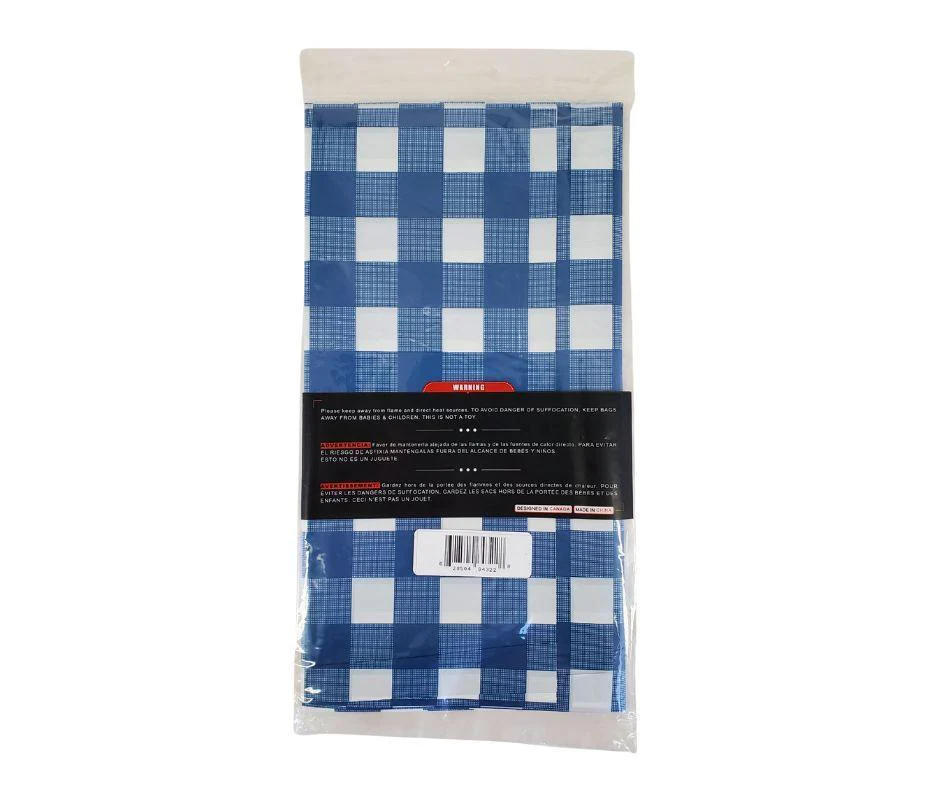Table Cover - 54x108” Rectangular - Blue Checker - Image 2