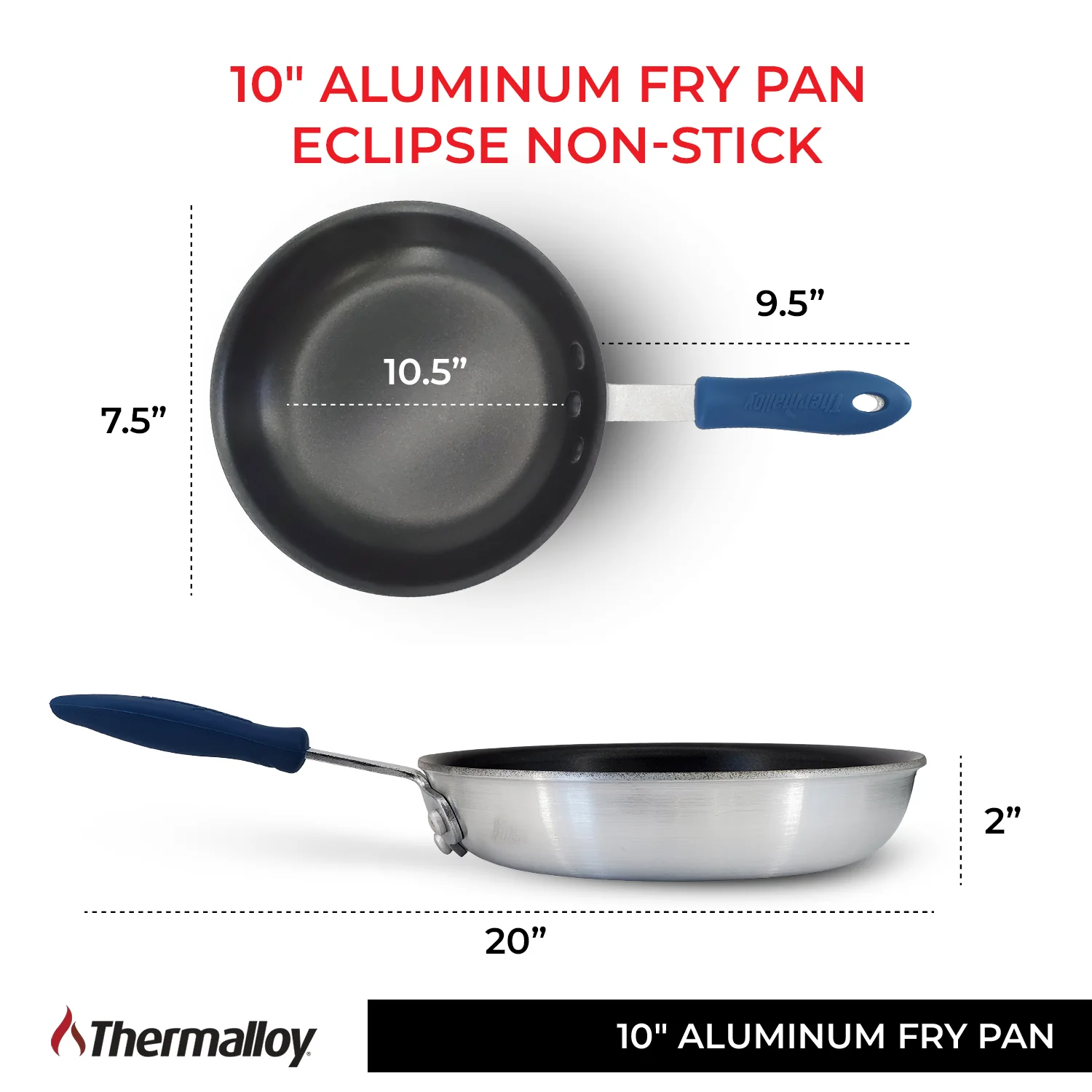 Thermalloy Aluminum Fry Pan 10" Eclipse Non-Stick - Image 2