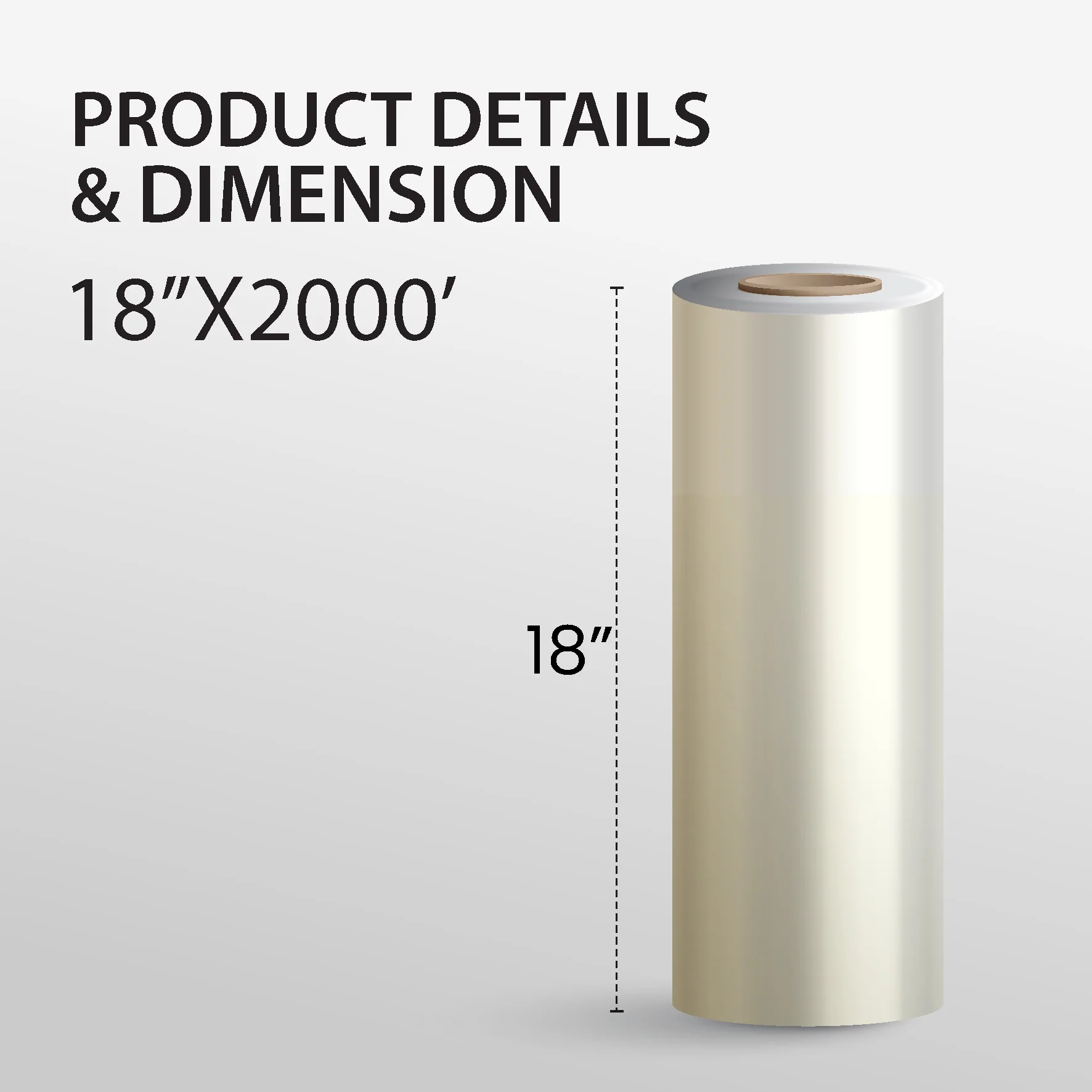 Value+ - 18" x 2000' Food Service Film Wrap with Slide Cutter Box - Image 2