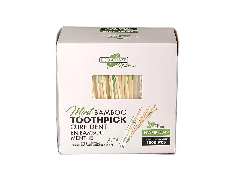 Eco-Craze - Bamboo Toothpick - Mint - Cello Wrap - C2-65M - Image 2
