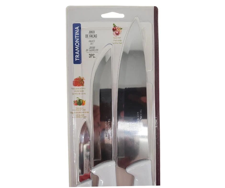 Tramontina - 3 PC Knife Set - White Handle - Image 3