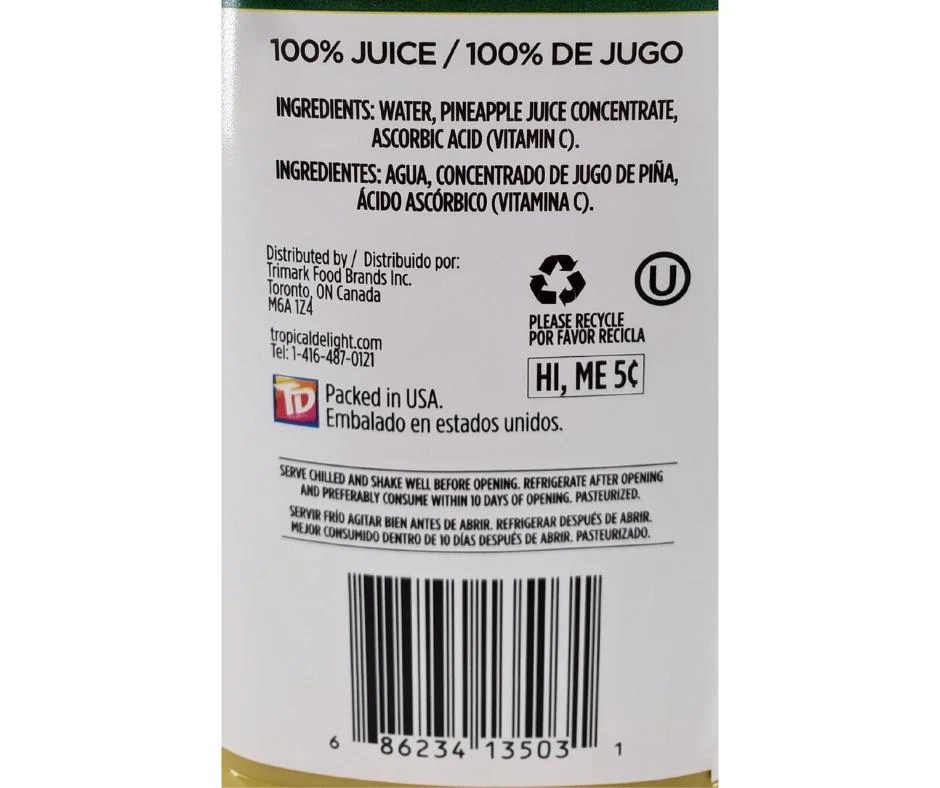 CLR - Tropical Delight - Pineapple Juice - Unsweetened - 1.36Lt - Image 7