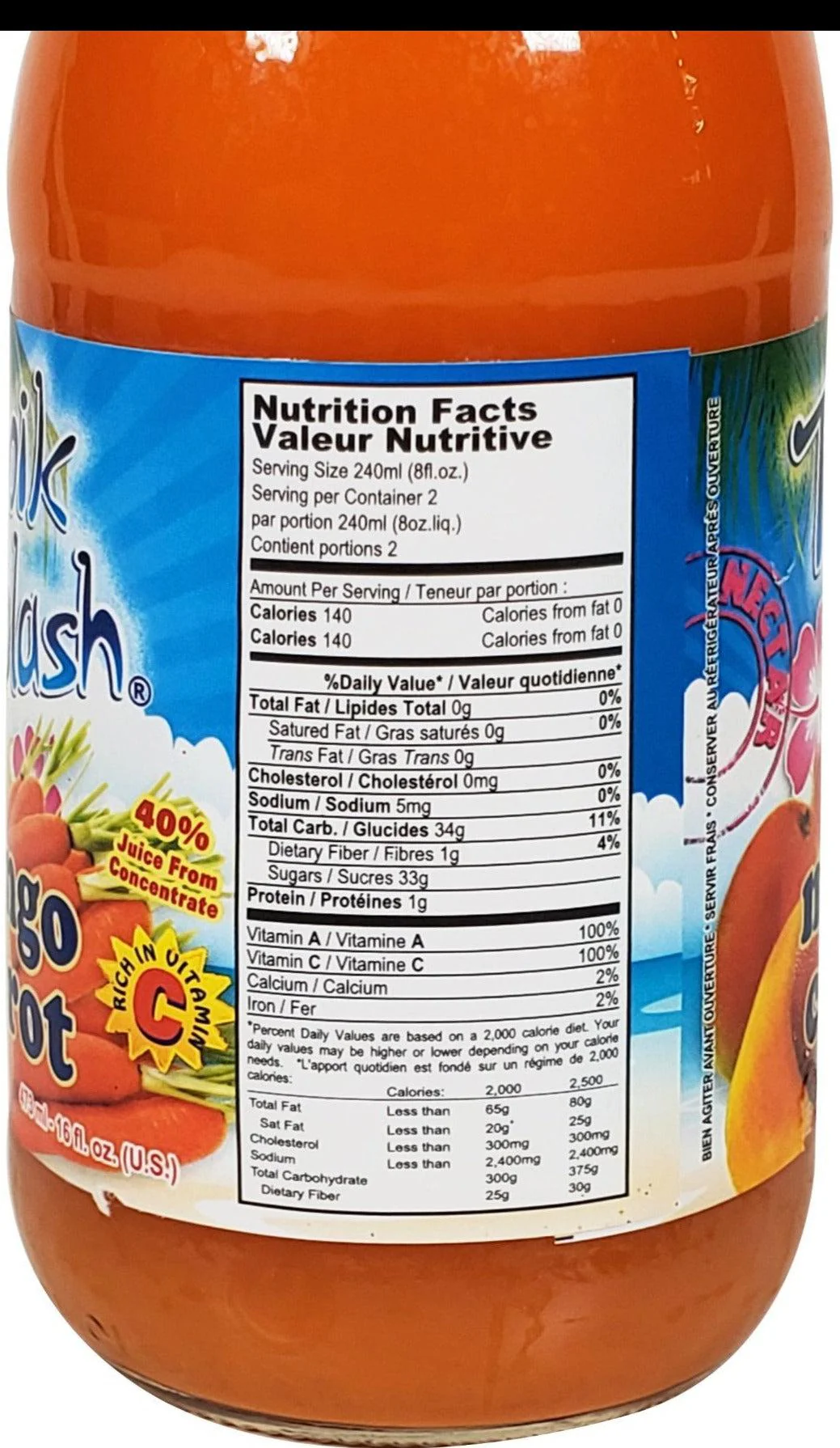 Tropik Splash - Juice - Mango Carrot - Bottles - Image 3