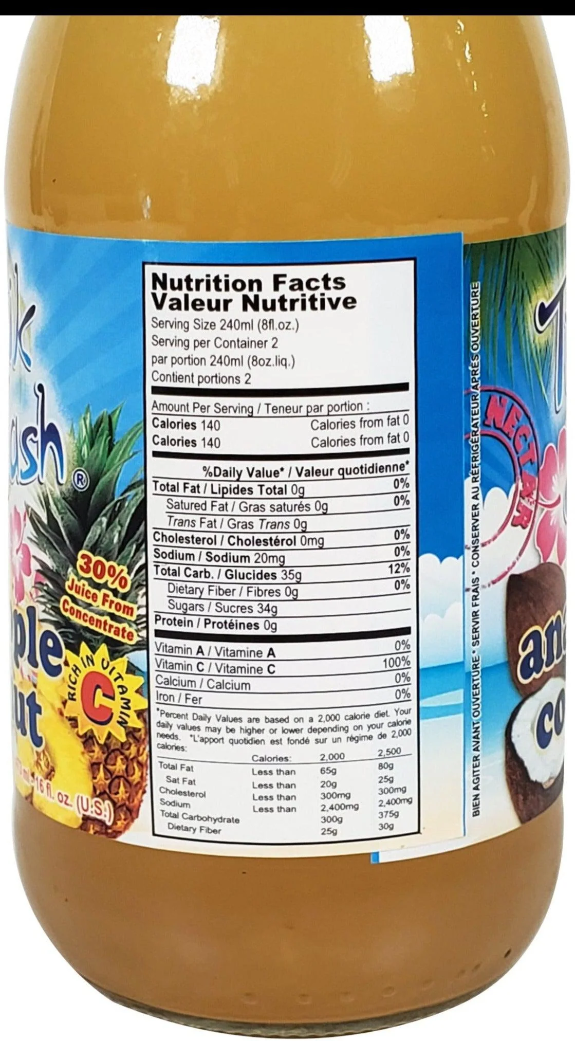 Tropik Splash - Juice - Pineapple Coconut - Bottles - Image 3