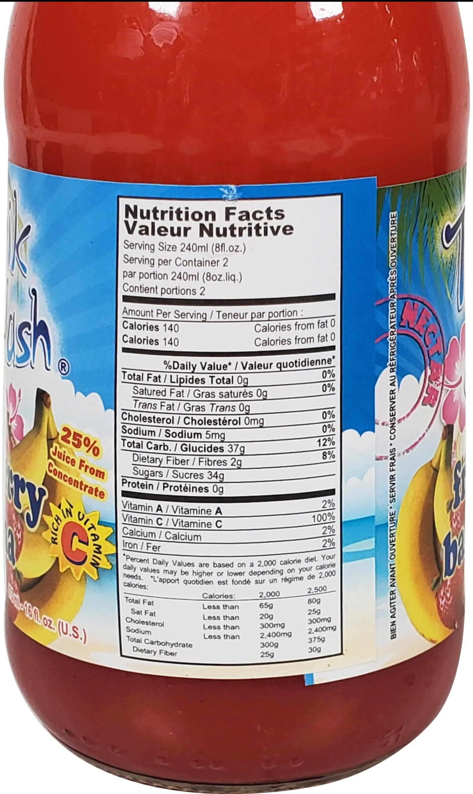 Tropik Splash - Juice - Strawberry Banana Nectar - Bottles - Image 3