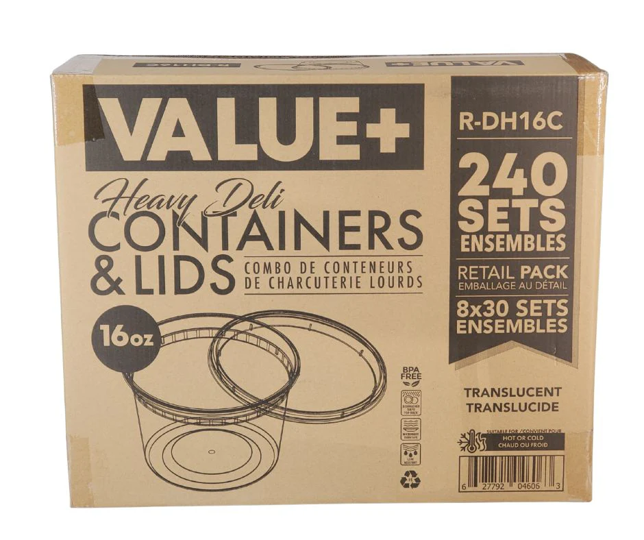 Value+ - 16oz Deli Container - Heavy - White - Retail Pack - Image 3