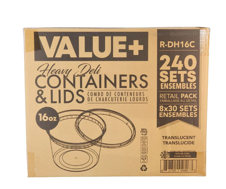 Value+ - 16oz Deli Container - Heavy - White - Retail Pack - Image 6