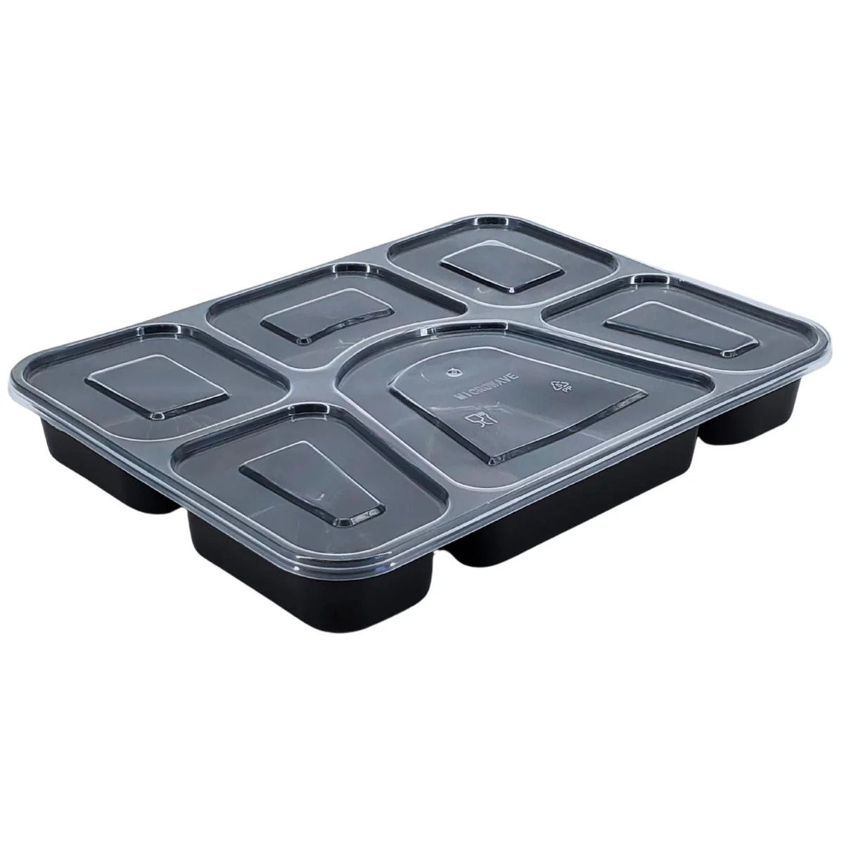Value+ - 6 Comp Take-Out Thali with Lid - Black - PP - Image 3