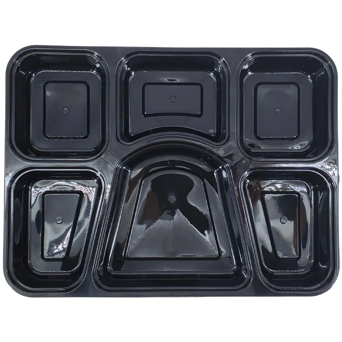 Value+ - 6 Comp Take-Out Thali with Lid - Black - PP - Image 4