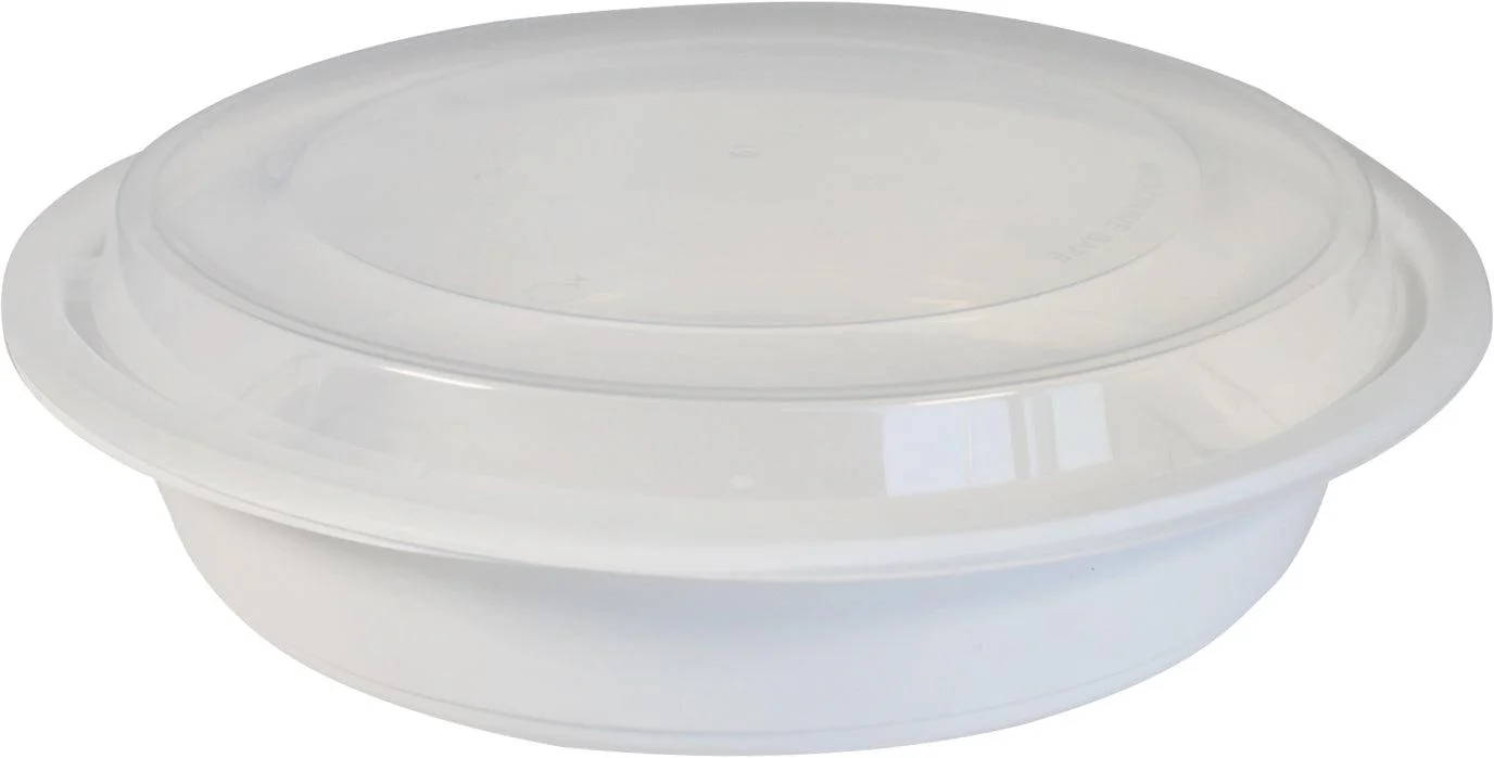 Value+ - 9" Plastic Combo Container - Round - White - Retail Pack - 48oz - Image 2