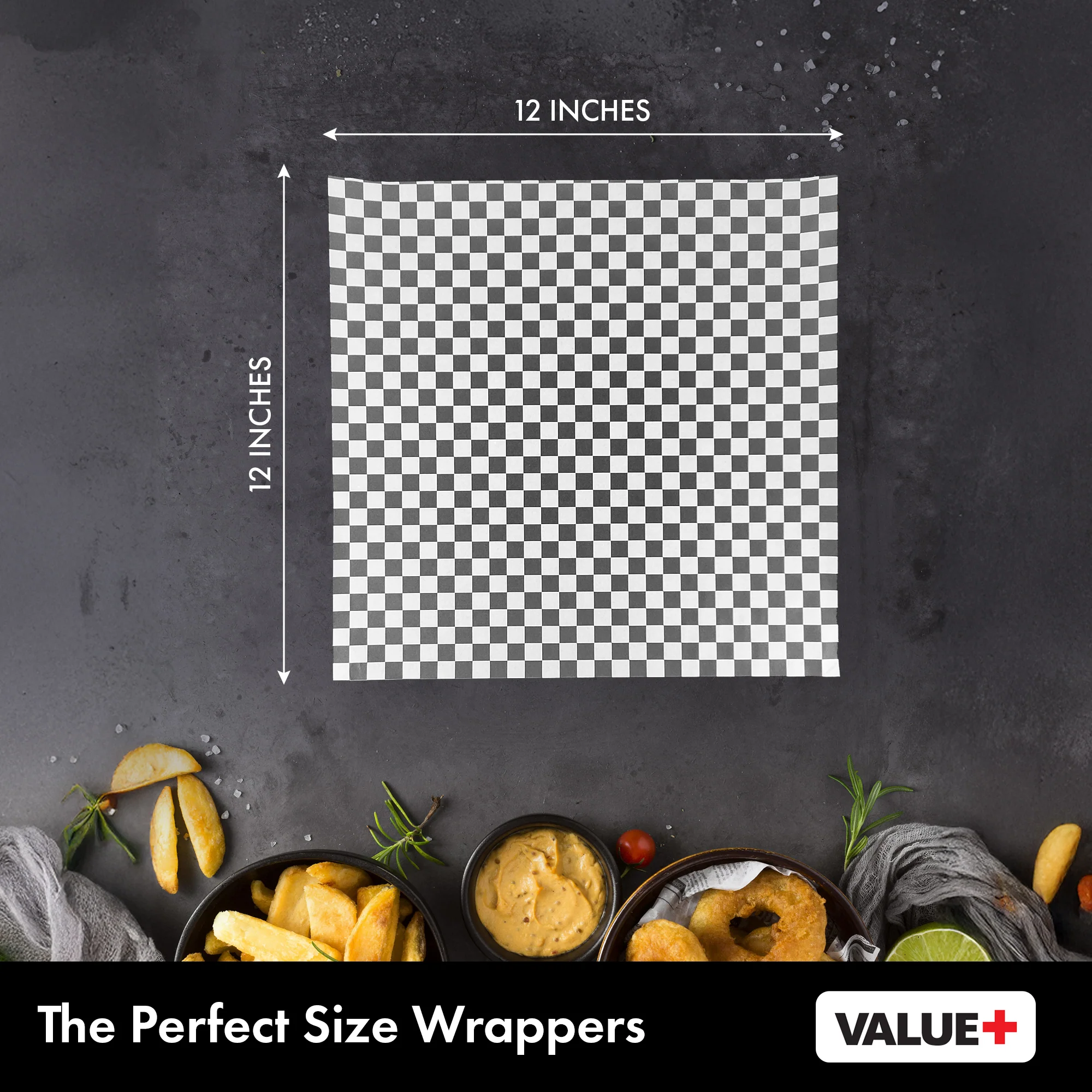 Value+ - Checkered Sheets - Black - 12"x12" - Image 3