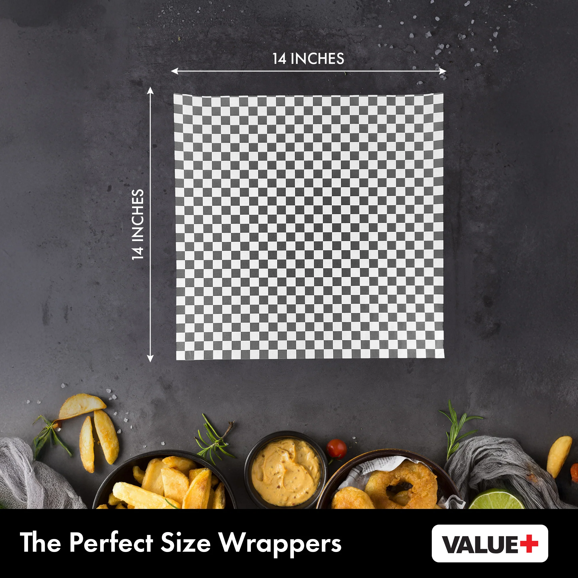 Value+ - Checkered Sheets - Black - 14"x14" - Image 3