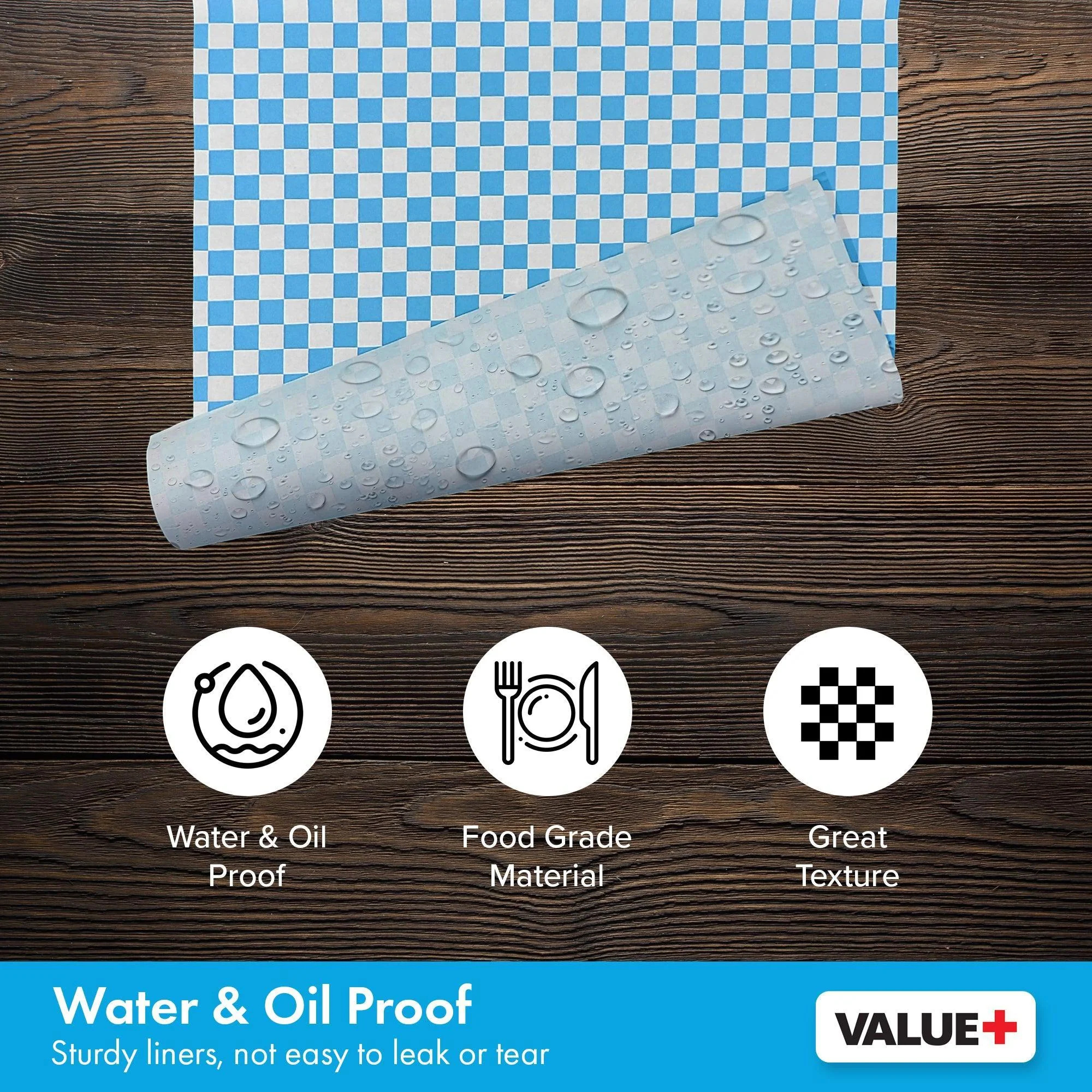 Value+ - Checkered Sheets - Blue - 12"x12" - Image 3