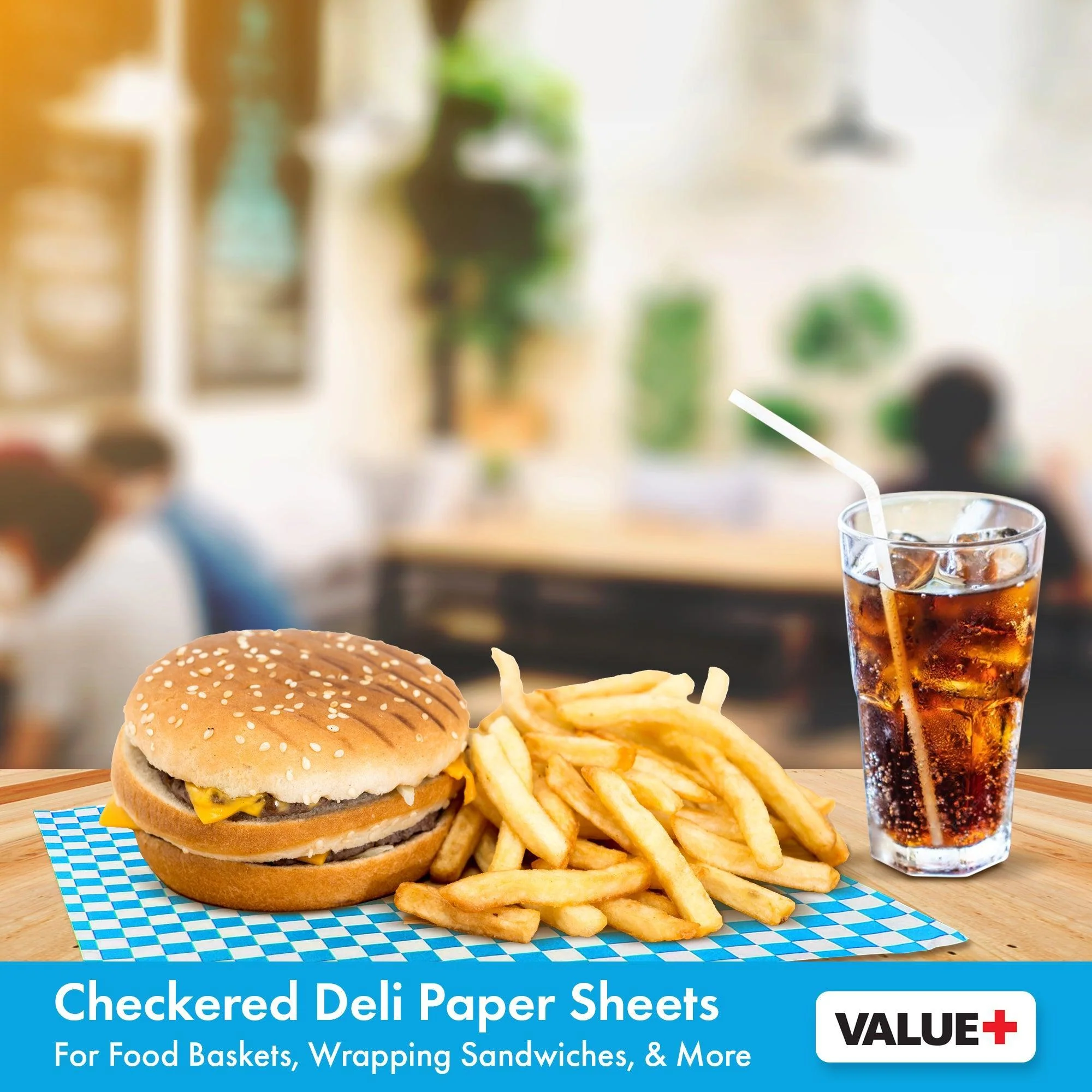 Value+ - Checkered Sheets - Blue - 12"x12" - Image 4