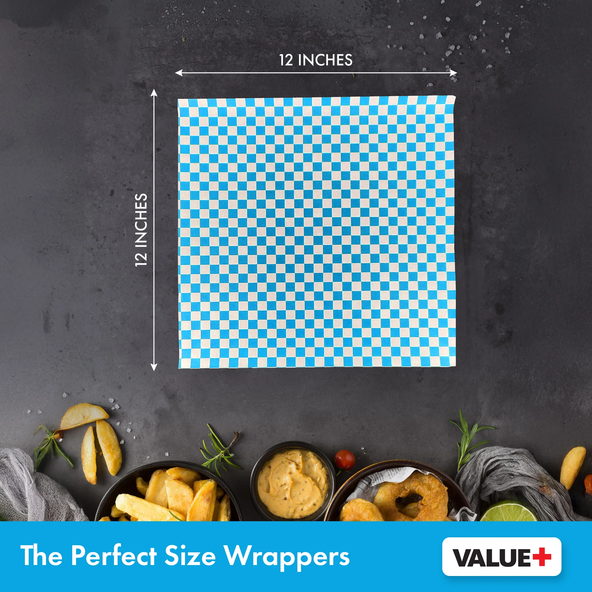 Value+ - Checkered Sheets - Blue - 12"x12" - Image 7