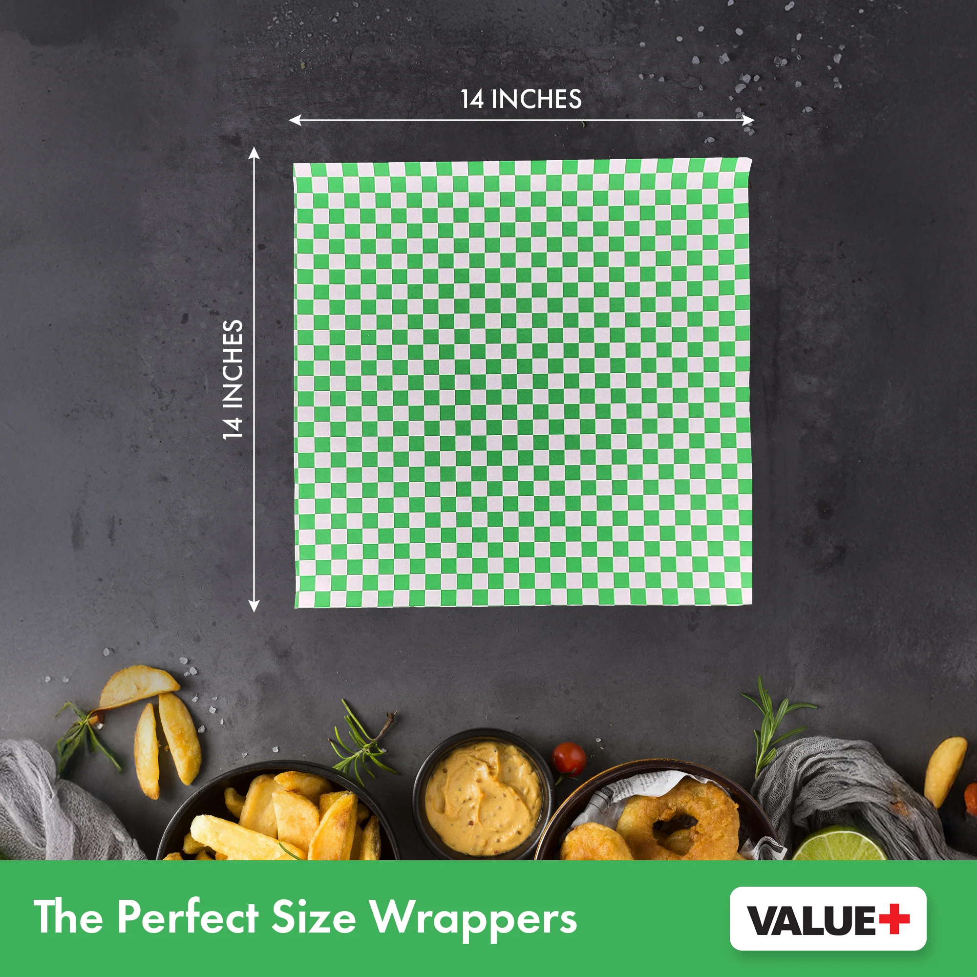 Value+ - Checkered Sheets - Green - 14"x14" - Image 3