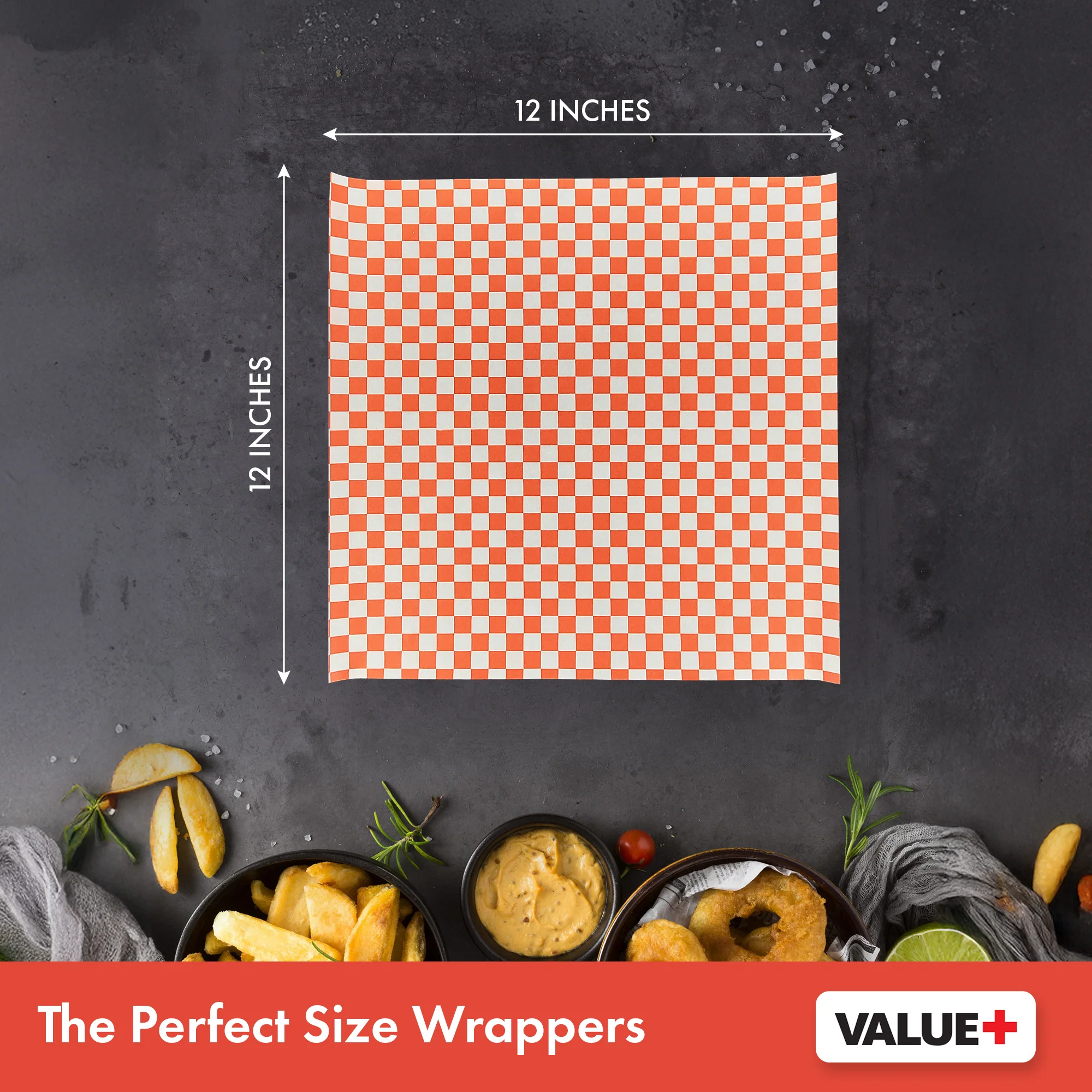 Value+ - Checkered Sheets - Red - 12"x12" - Image 3
