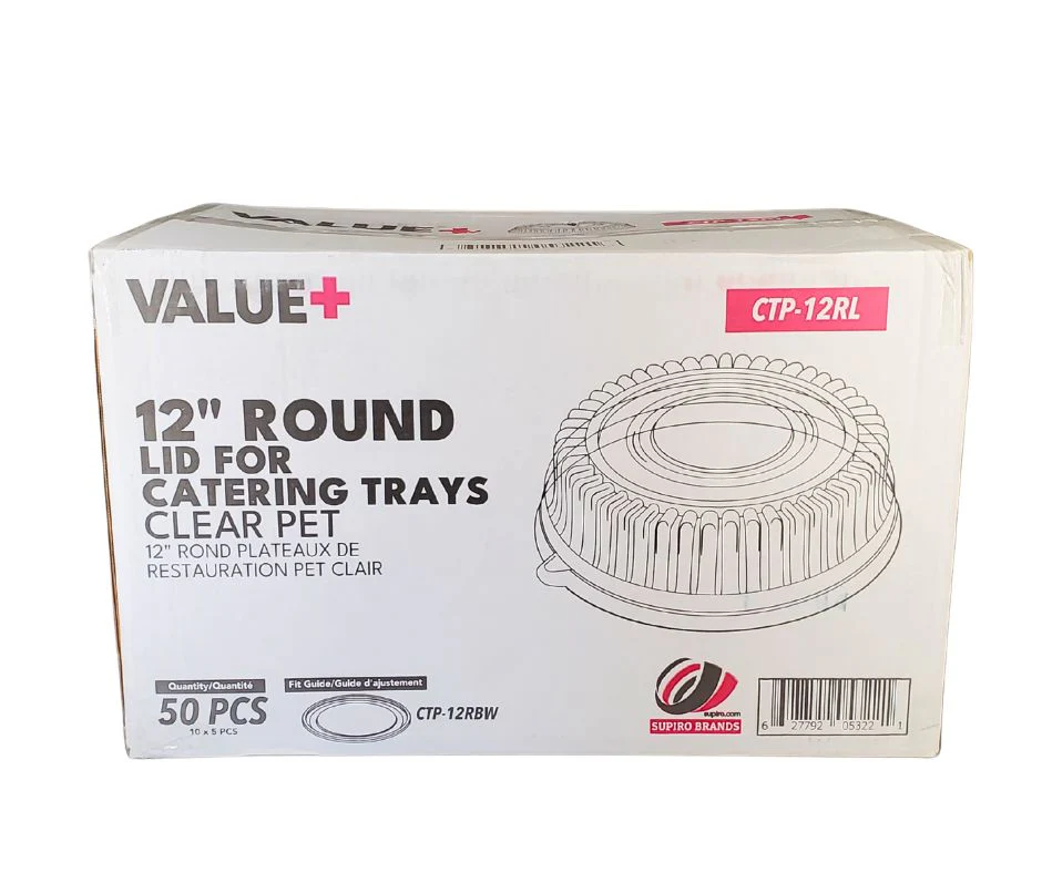 Value+ - CTP-12RL - 12" Lid for Round Catering Tray - Clear PET - Image 4