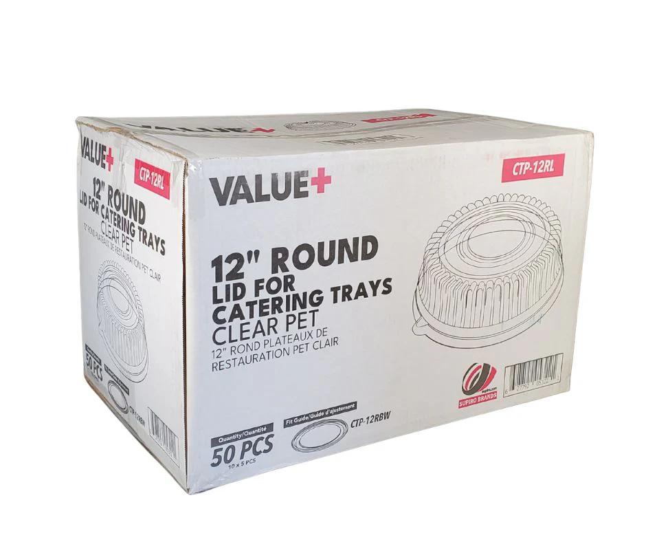 Value+ - CTP-12RL - 12" Lid for Round Catering Tray - Clear PET - Image 5