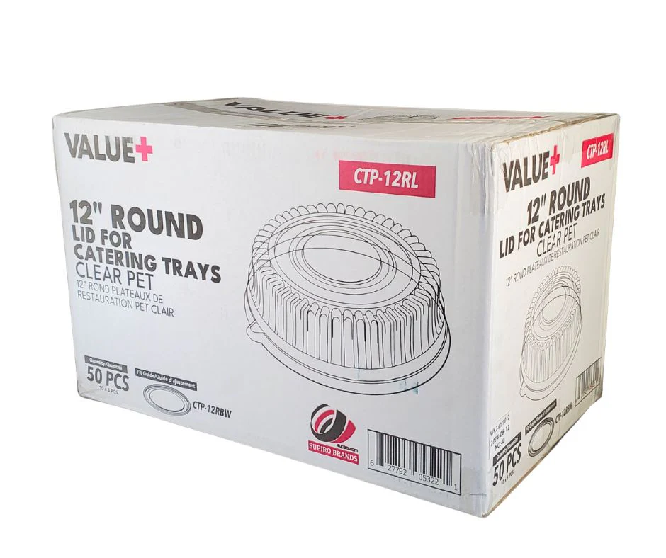 Value+ - CTP-12RL - 12" Lid for Round Catering Tray - Clear PET - Image 6