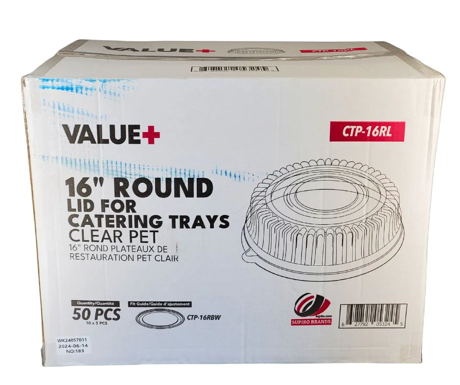 Value+ - CTP-16RL - 16" Lid for Round Catering Tray - Clear PET - Image 3