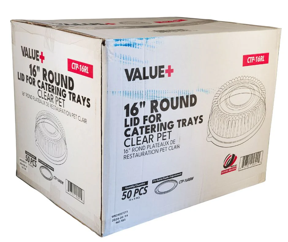 Value+ - CTP-16RL - 16" Lid for Round Catering Tray - Clear PET - Image 4