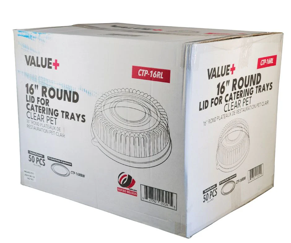 Value+ - CTP-16RL - 16" Lid for Round Catering Tray - Clear PET - Image 5