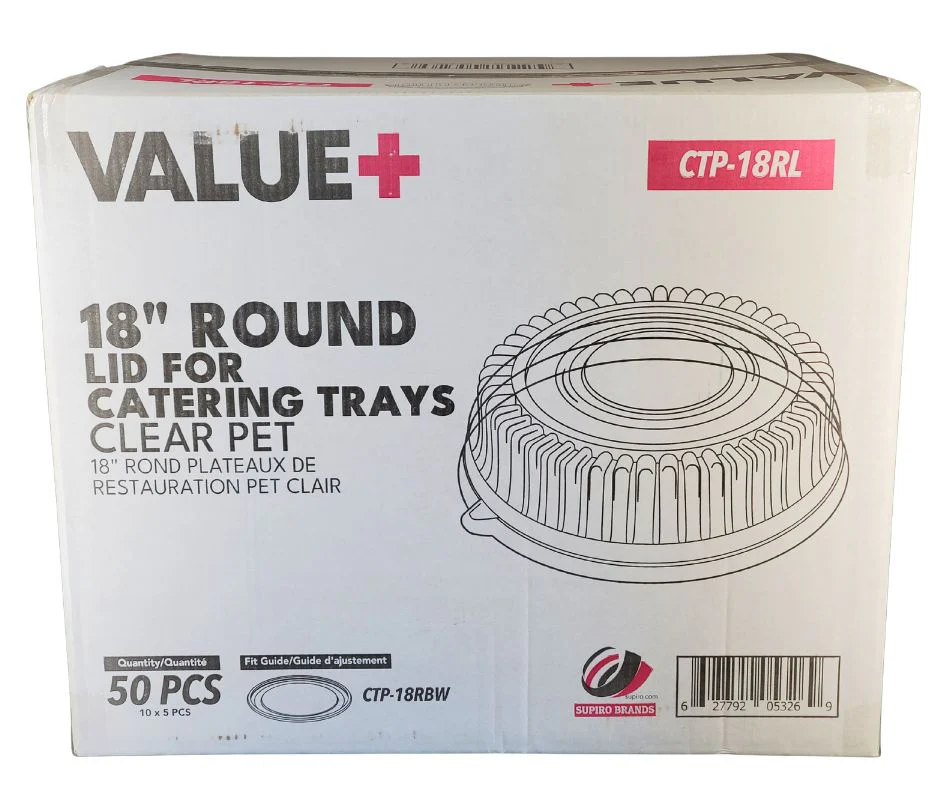 Value+ - CTP-18RL - 18" Lid for Round Catering Tray - Clear PET - Image 4