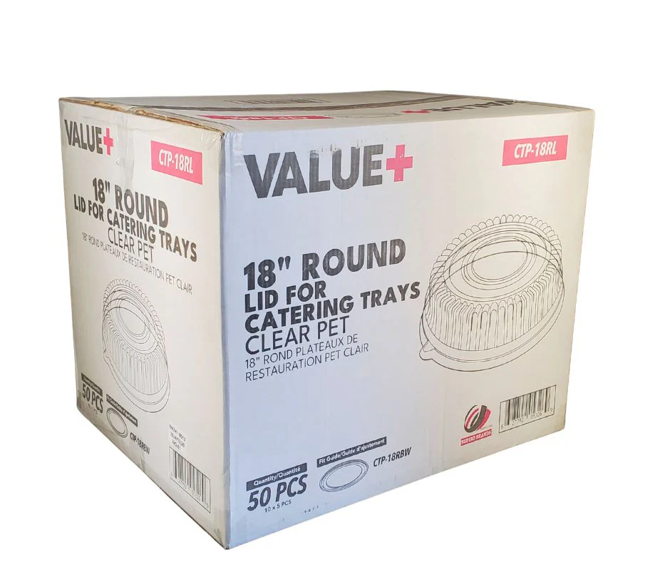 Value+ - CTP-18RL - 18" Lid for Round Catering Tray - Clear PET - Image 5