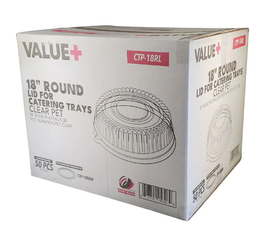 Value+ - CTP-18RL - 18" Lid for Round Catering Tray - Clear PET - Image 6