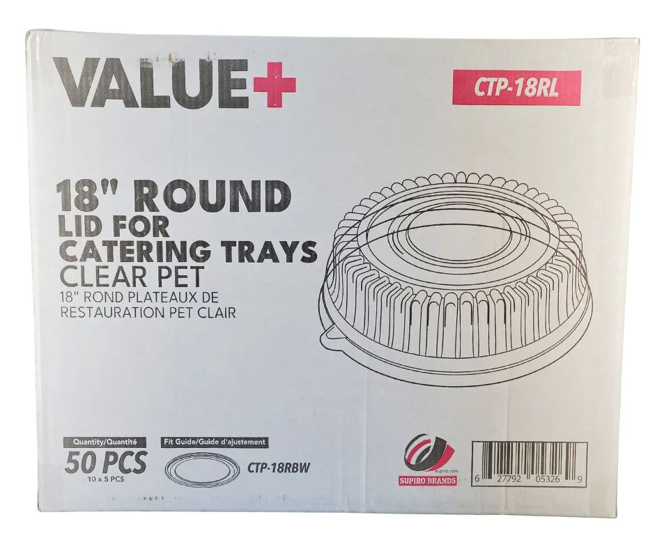 Value+ - CTP-18RL - 18" Lid for Round Catering Tray - Clear PET - Image 7