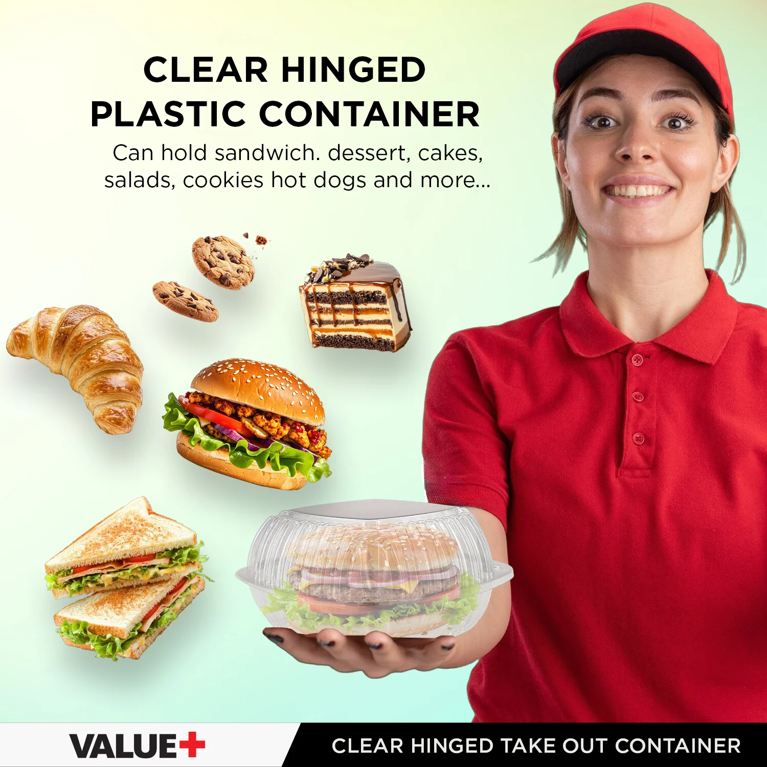 Value+ - Dual Lock - 5in Clear Hinged Containers -  CV551 - Image 6
