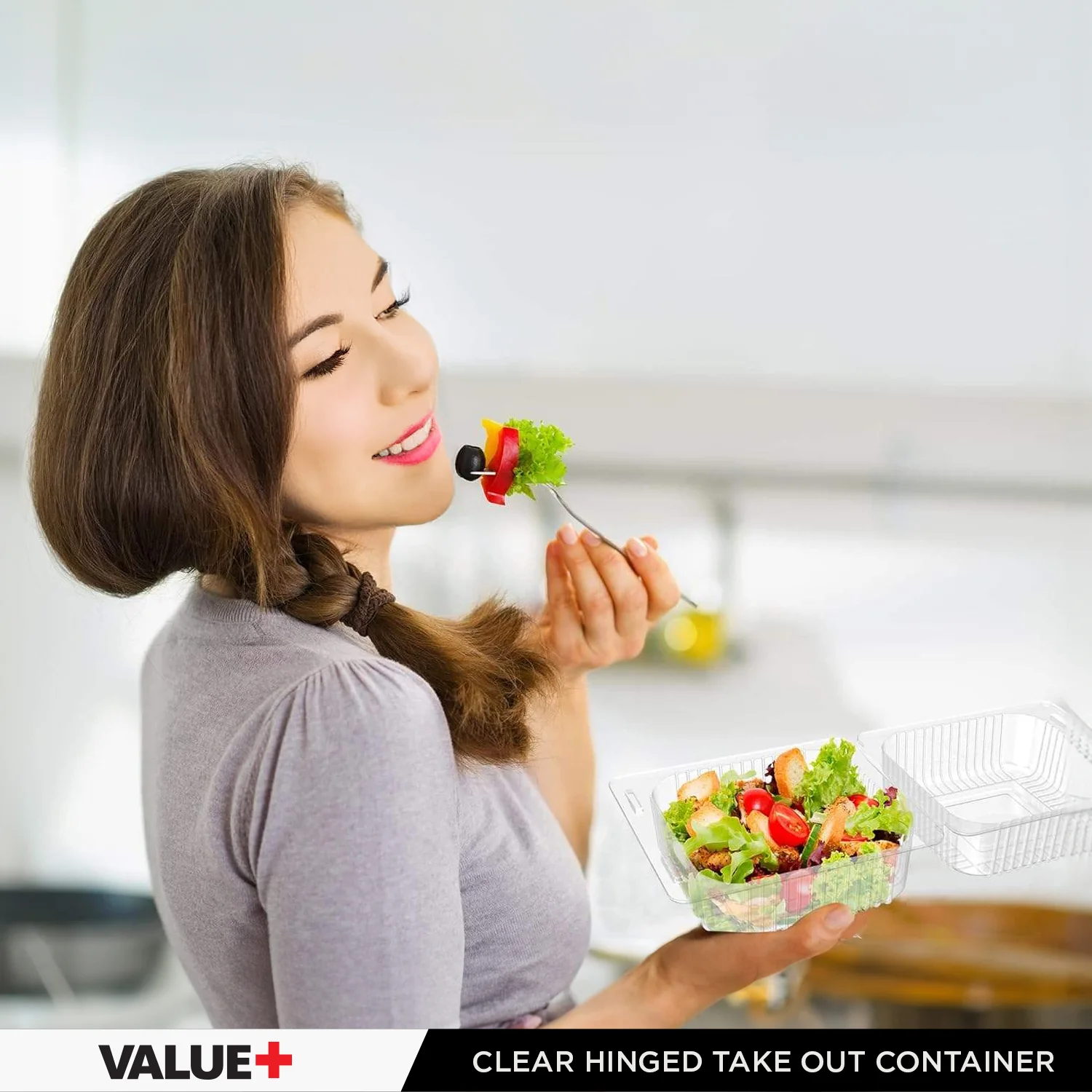 Value+ - Dual Lock - 5in Clear Hinged Containers -  CV551 - Image 8