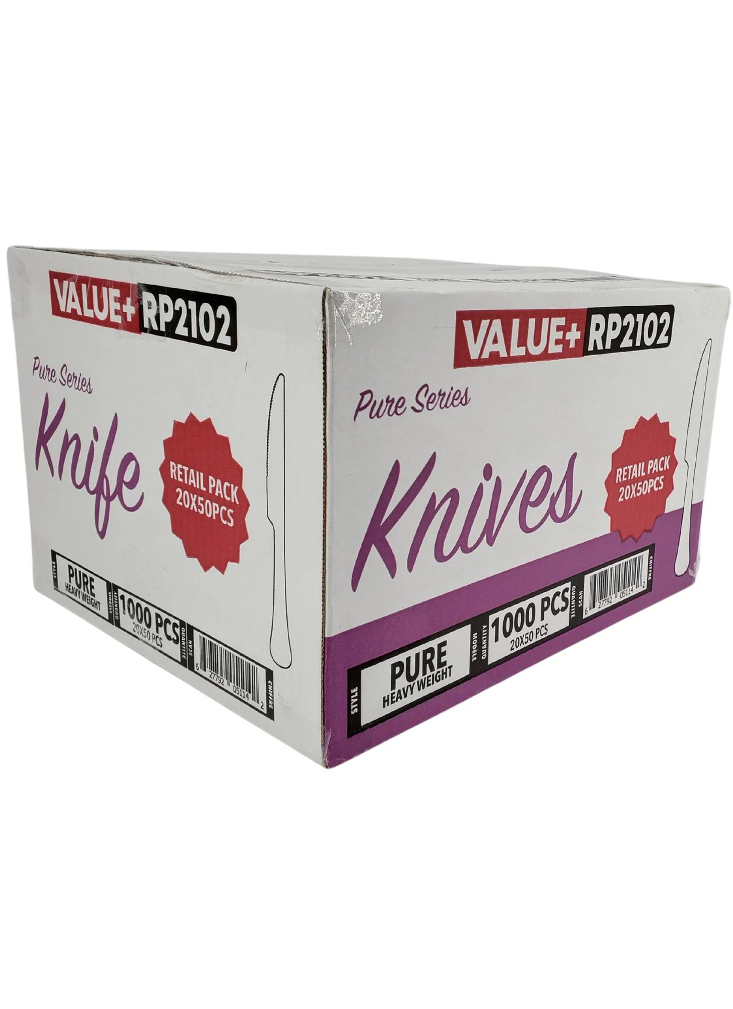 CLR - Value+ - Heavy - Plastic Knife - White - Retail Pack - RP2102 - Image 5