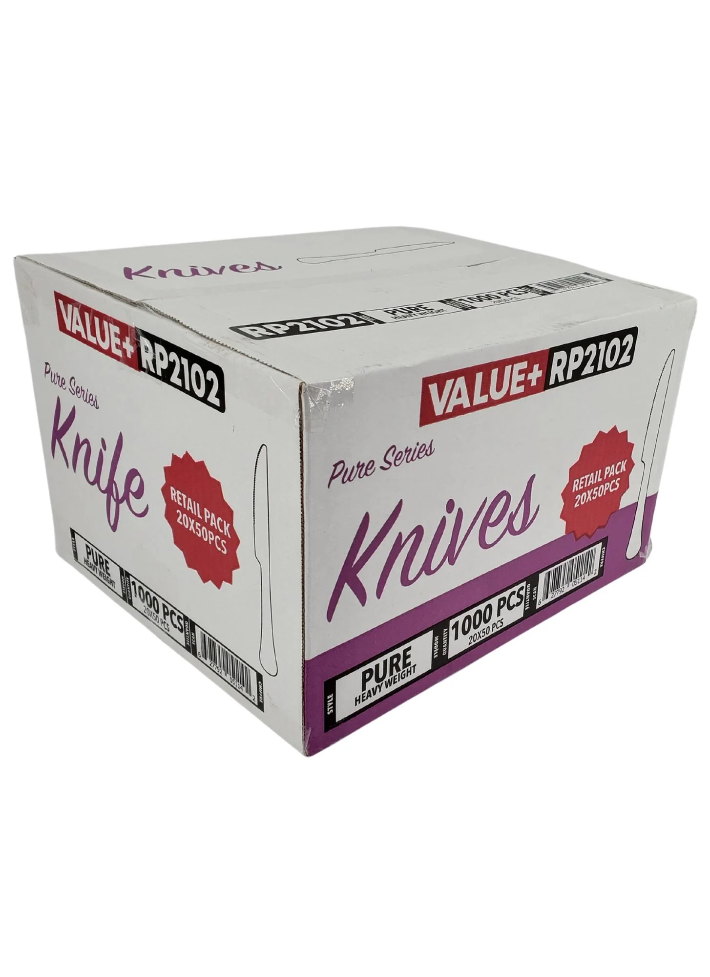 CLR - Value+ - Heavy - Plastic Knife - White - Retail Pack - RP2102 - Image 6