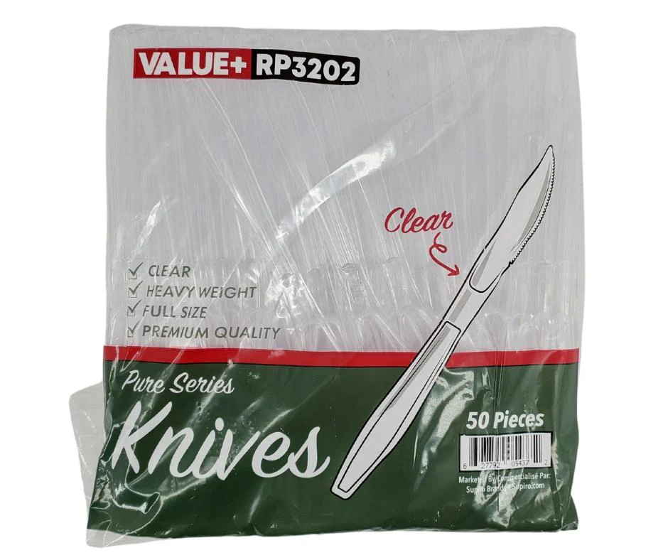 Value+ - Heavy - Plastic Knives - Clear - Retail Pack - RP3202 - Image 2