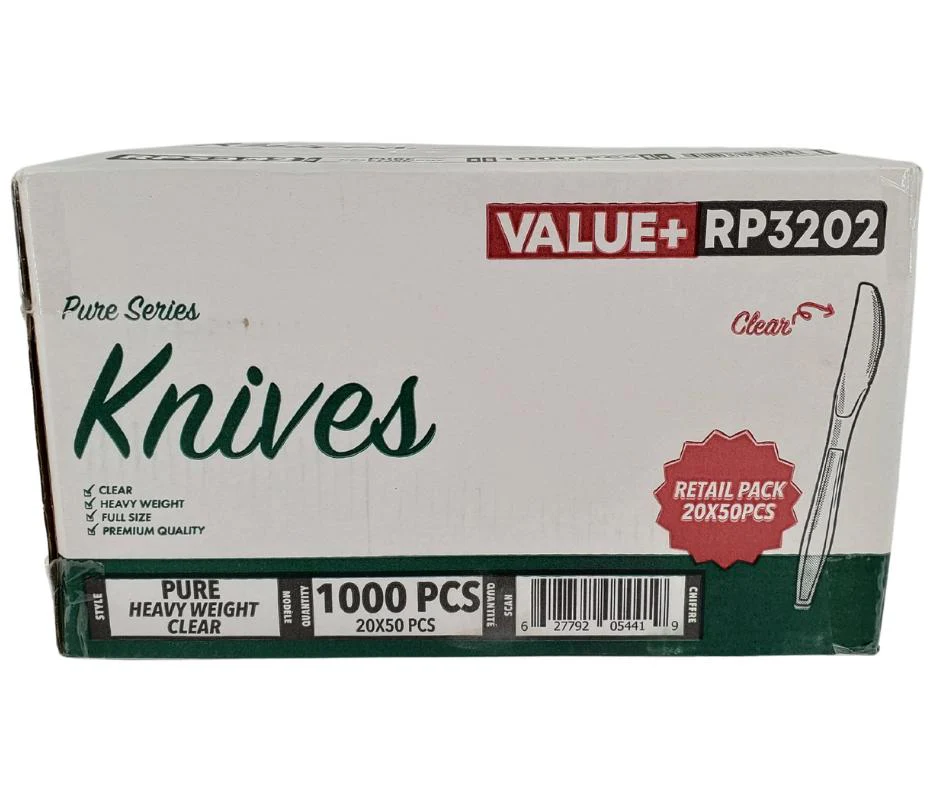 Value+ - Heavy - Plastic Knives - Clear - Retail Pack - RP3202 - Image 4