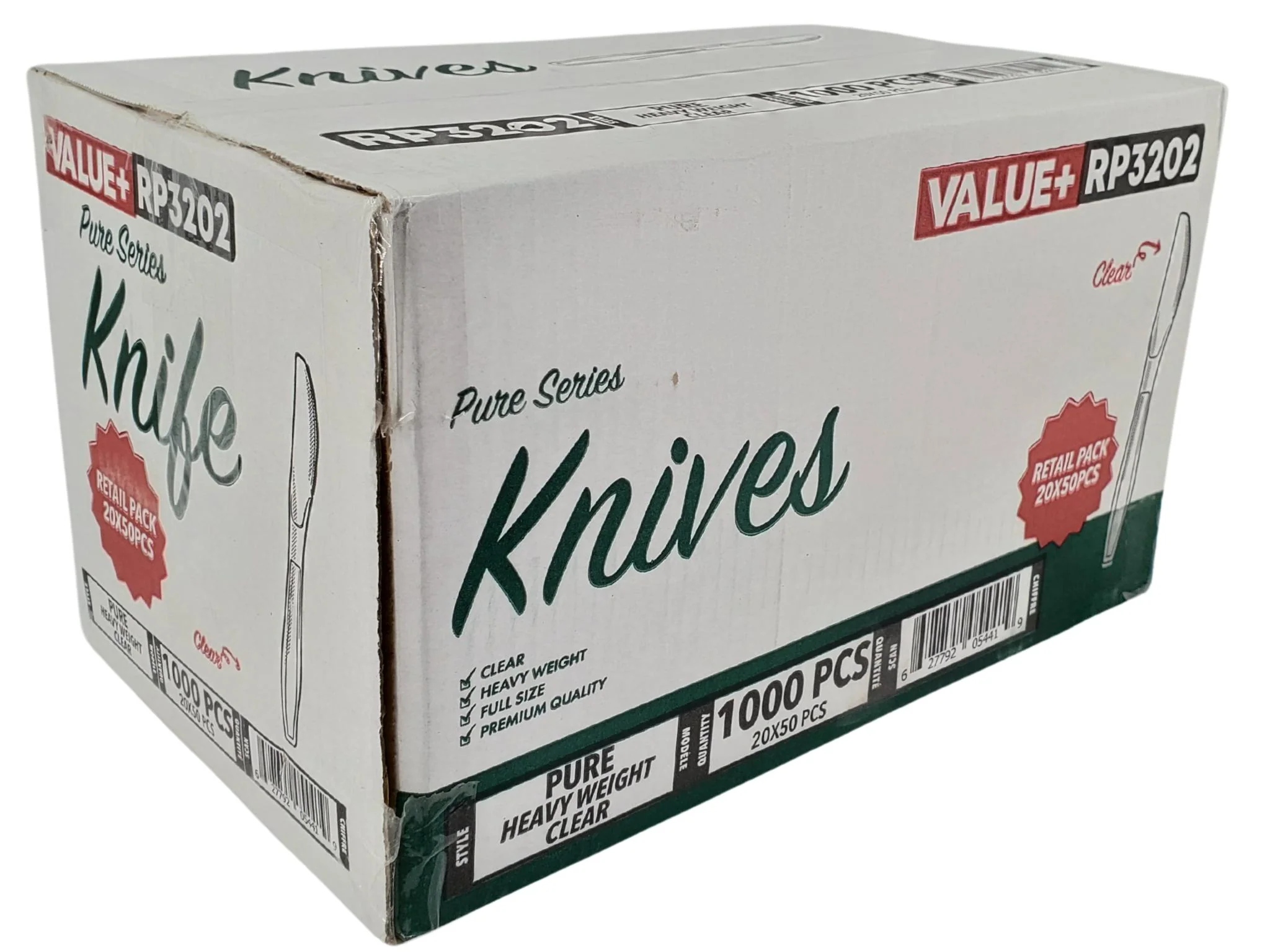 Value+ - Heavy - Plastic Knives - Clear - Retail Pack - RP3202 - Image 7