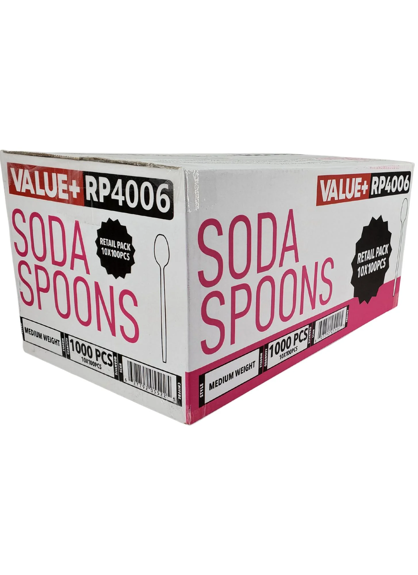 Value+ - Plastic - Soda Spoon - White - RP4006 - 8'' Approx. - Image 10