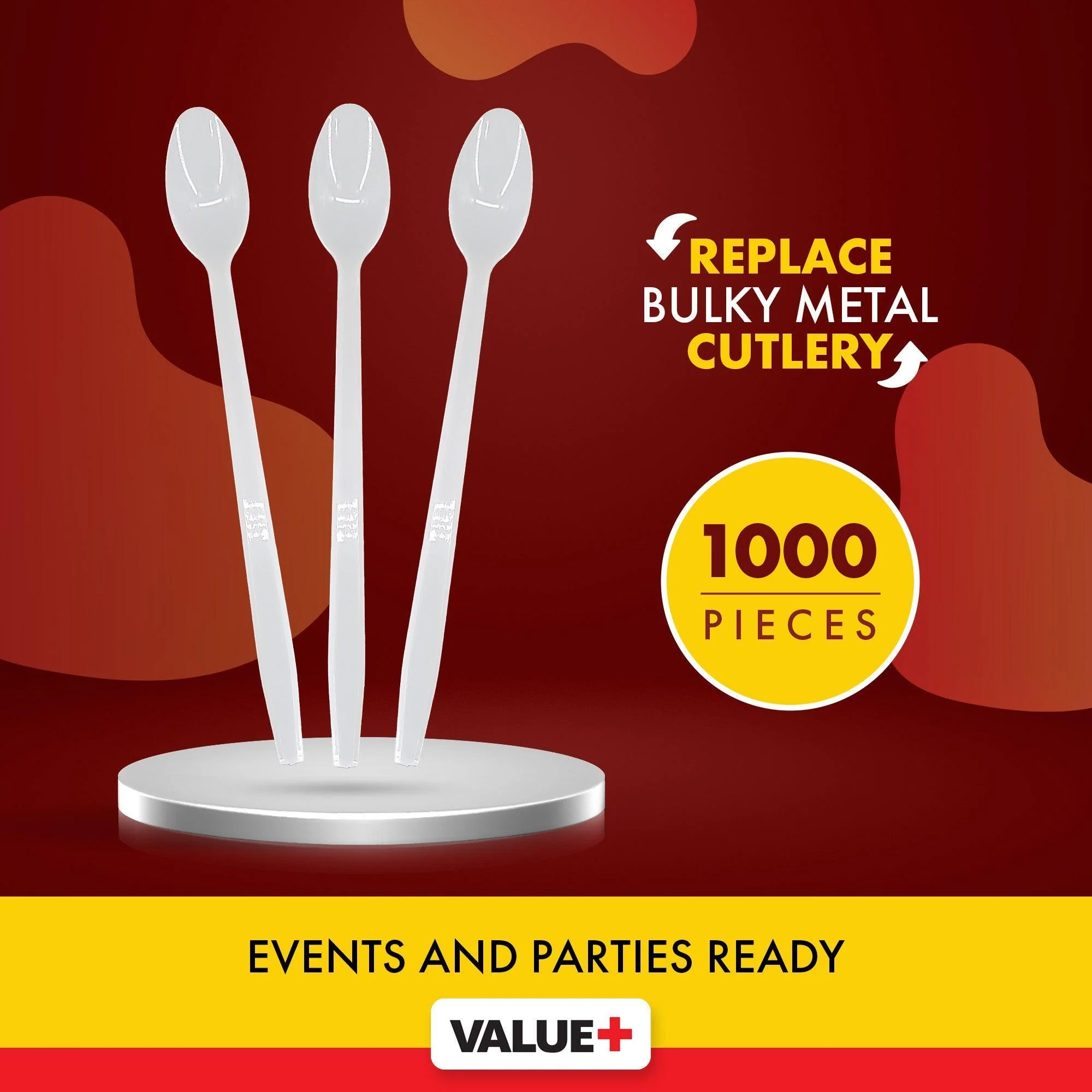 Value+ - Plastic - Soda Spoon - White - RP4006 - 8'' Approx. - Image 6