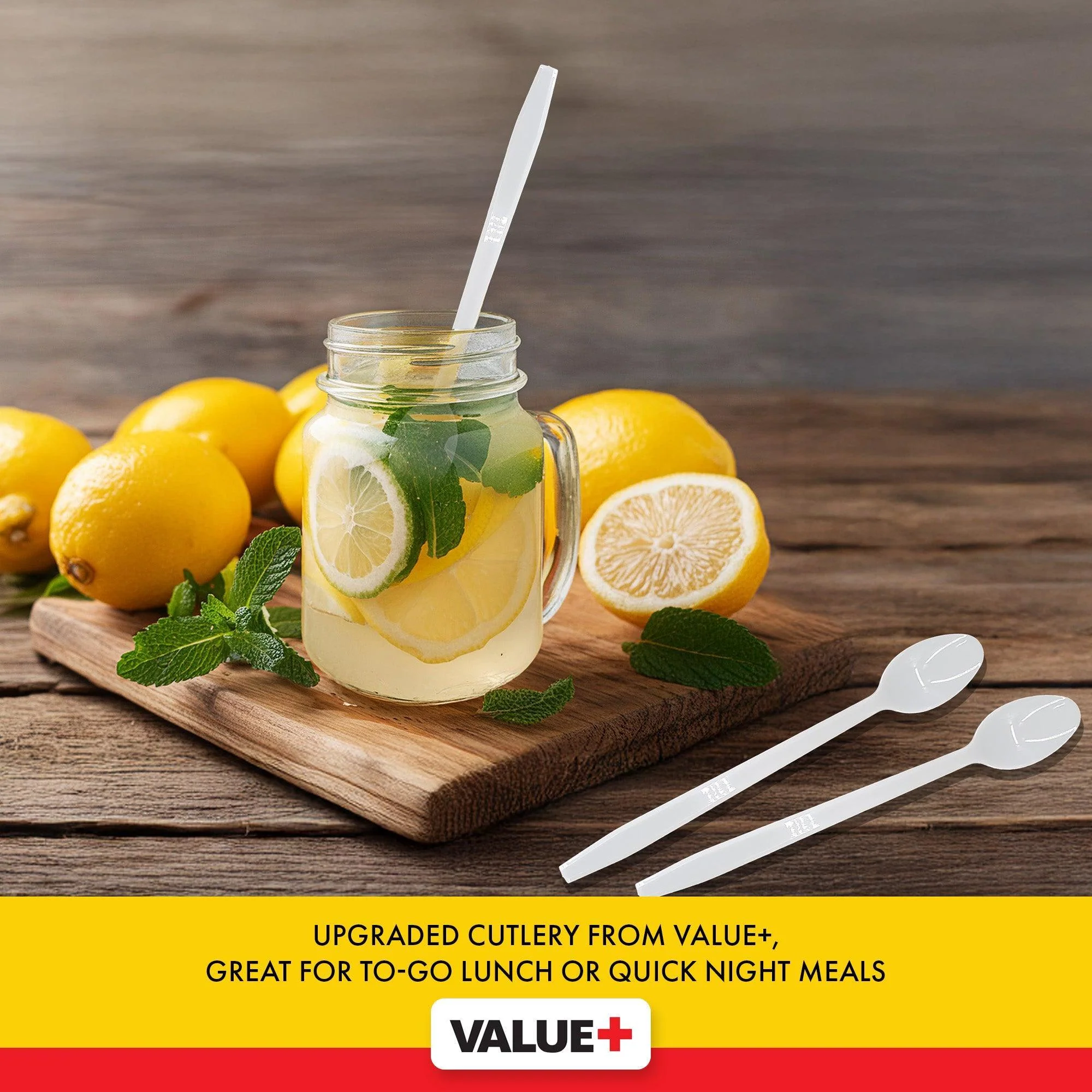 Value+ - Plastic - Soda Spoon - White - RP4006 - 8'' Approx. - Image 8