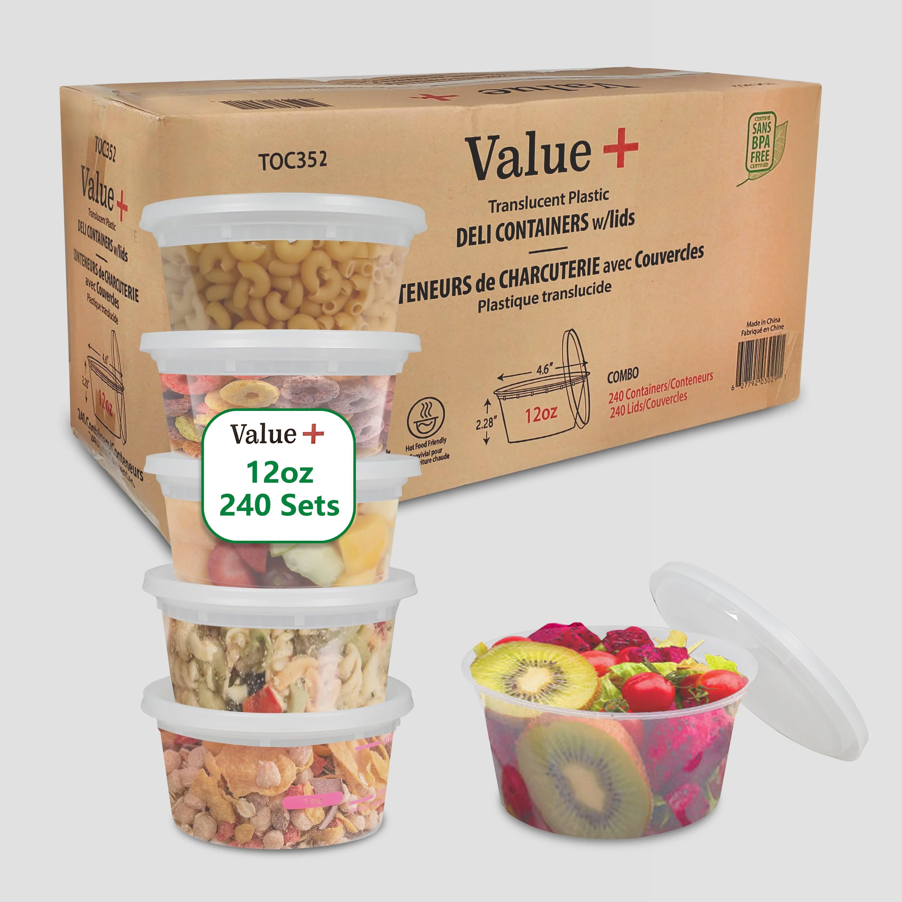 Value+ - 12oz Round Deli Container w/Lids - Image 5
